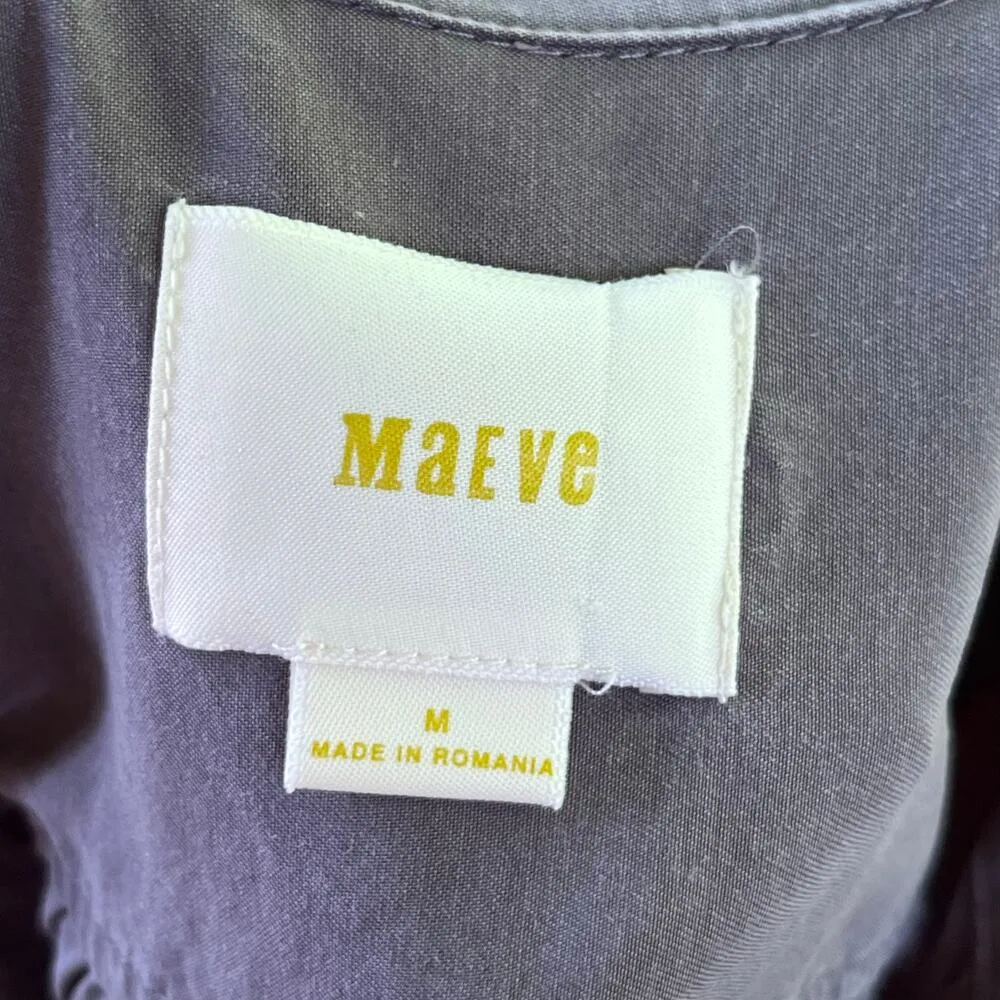 Anthropologie Maeve Women's Grey 100% Tencel Tie Front Blouse Size M - Image 8