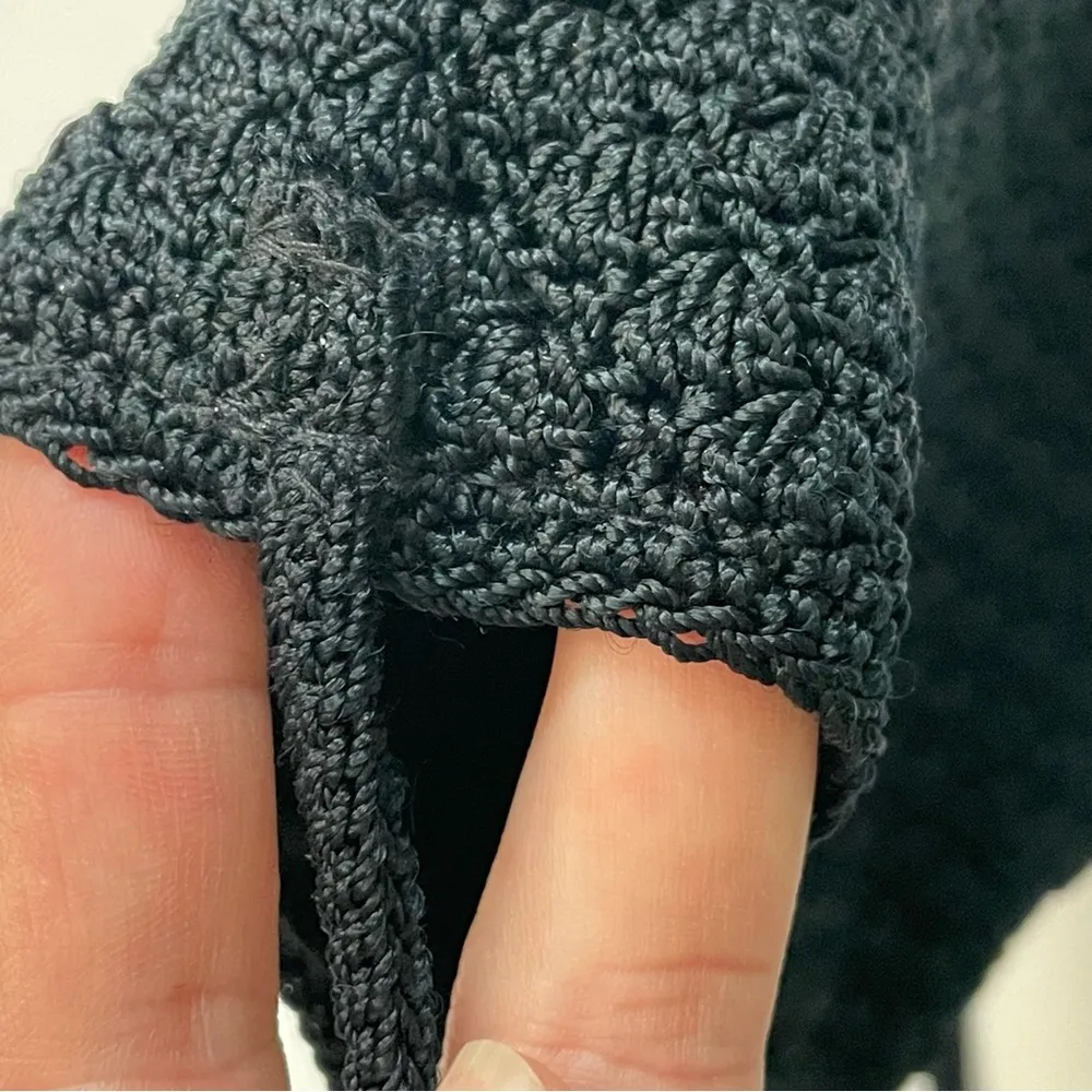 The Sak Purse Mini Crossbody Crocheted Boho Bohemian Travel Festival Black Y2K - Image 12