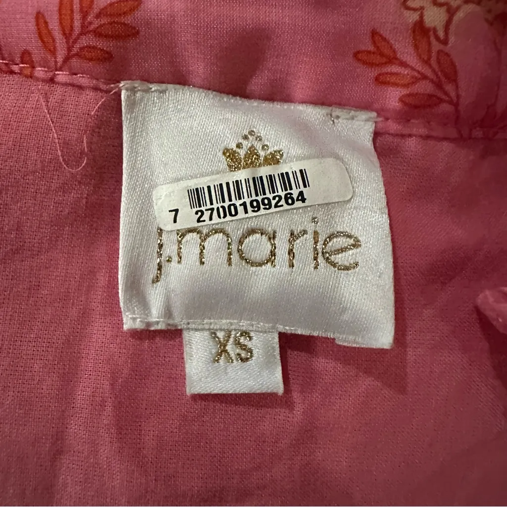 J. Marie Cassidy Pink Floral Tiered Midi Dress XS Vacation Spring - Image 10