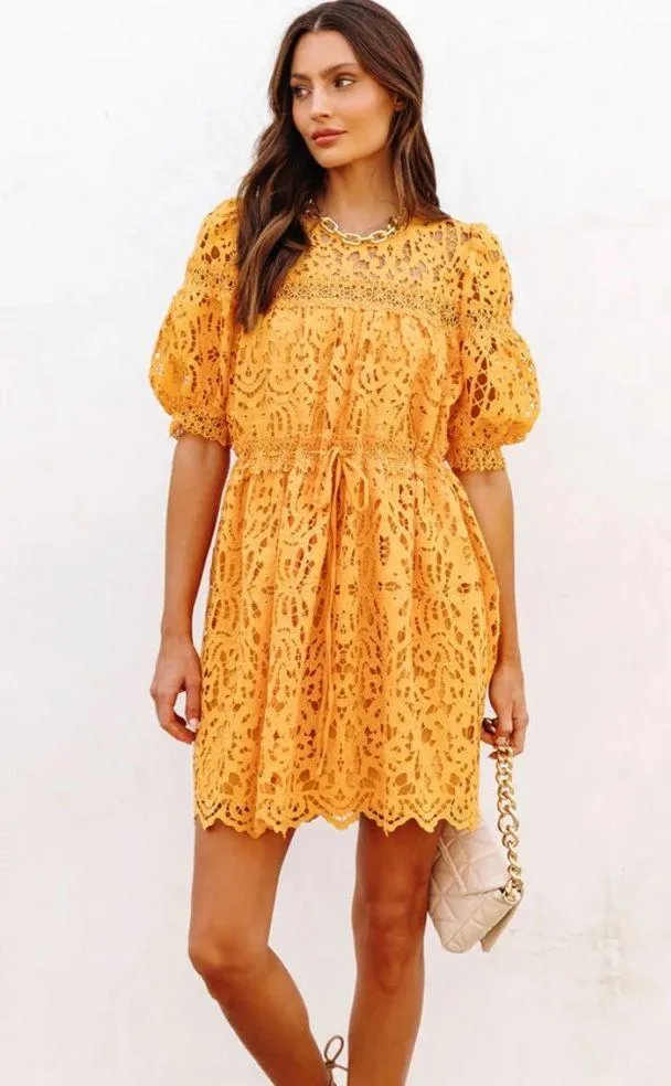 VICI | Sunflower Fields Crochet Lace Mini Dress - Image 6