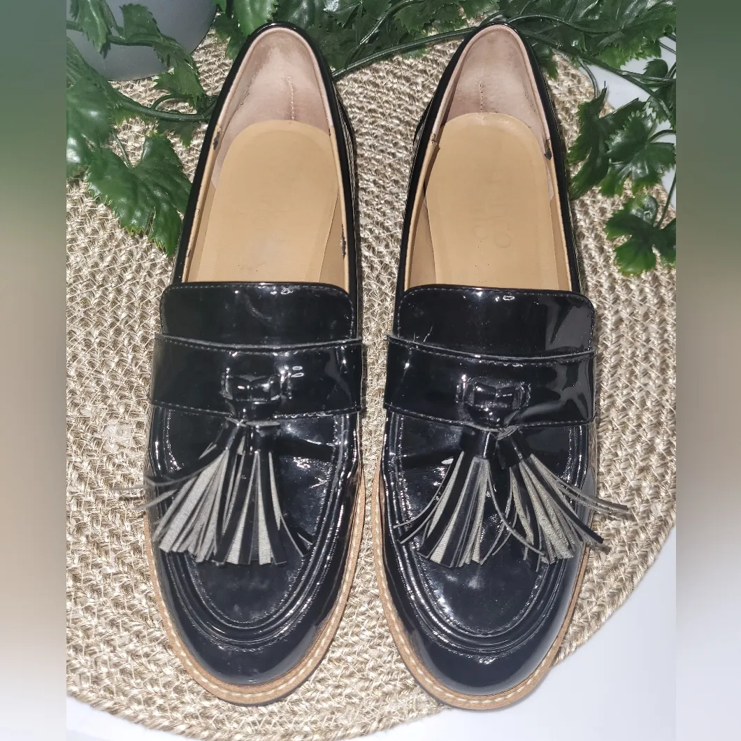 Franco Sarto L-Carolynn Loafers Patent Leather Black US 6 1/2 Wide Lug Soles - Image 13