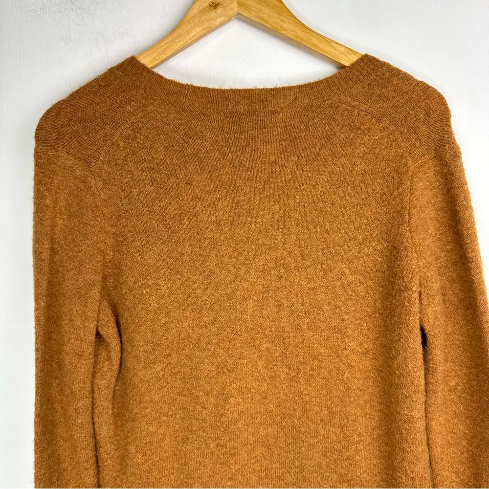 Madewell Wrap Front Pullover Sweater Sz XS Harvest Brown Coziest Knit Wool - Image 15