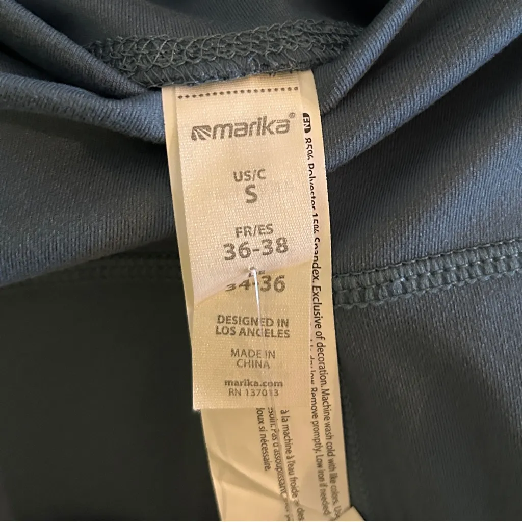 NWT Marika Lotus Zen Bermuda Biker Shorts Sz S Tapestry Blue - Image 8