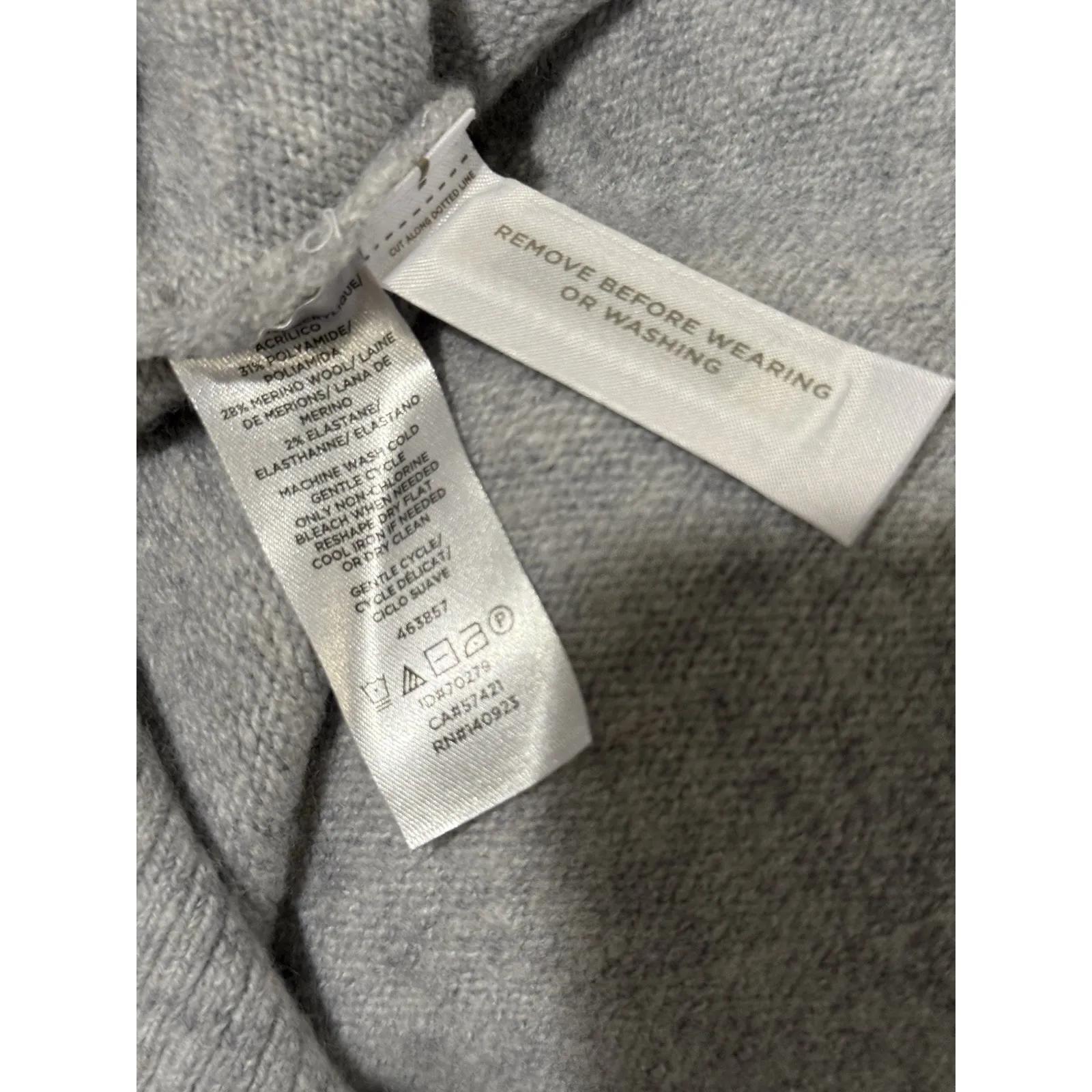 Loft Women's Hooded Pullover Sweater Knit Gray Wool Blend Medium NWT - Image 5