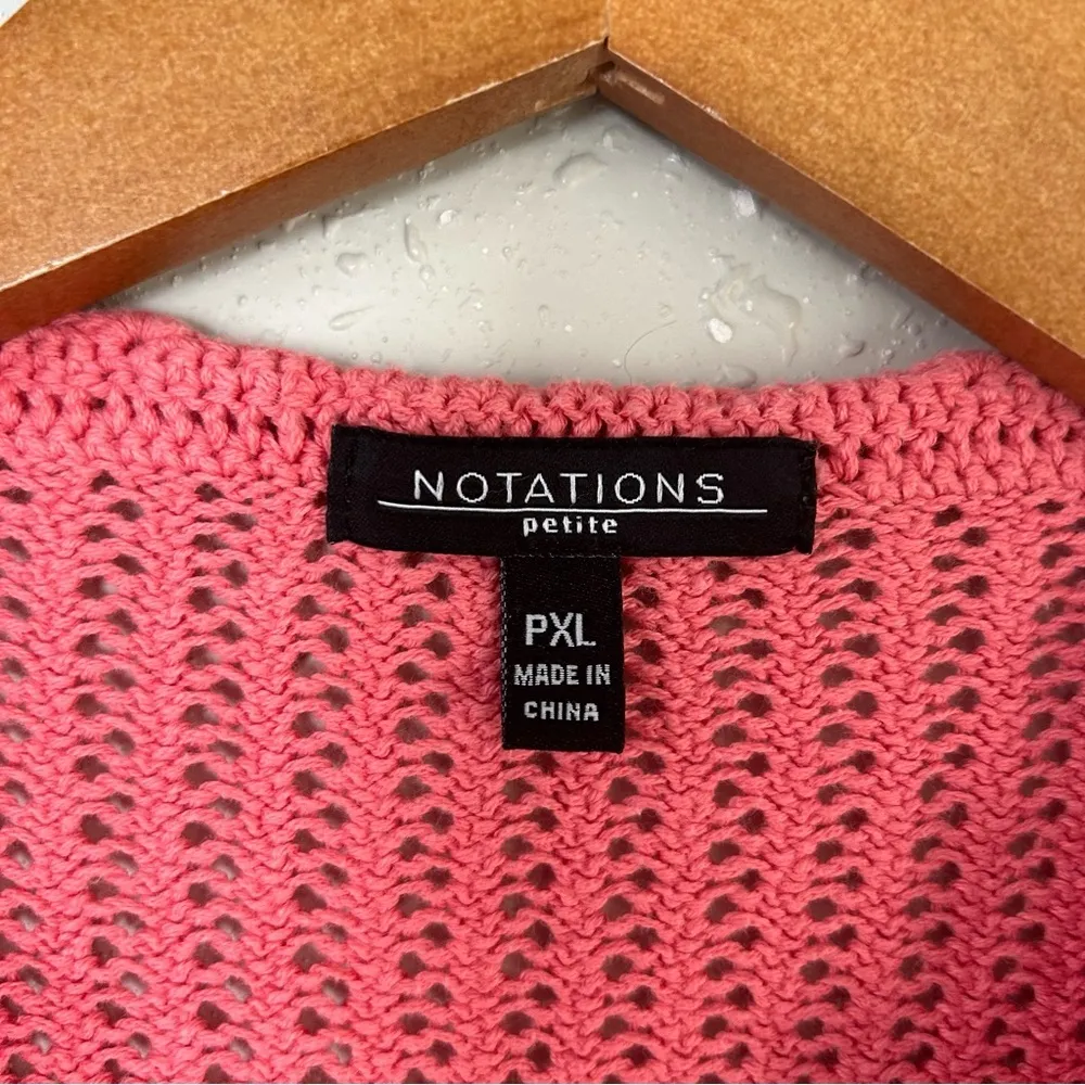 🦋 Notations Pink Peach Scalloped Hem Single Button Cardigan XL PXL Valentine’s - Image 2