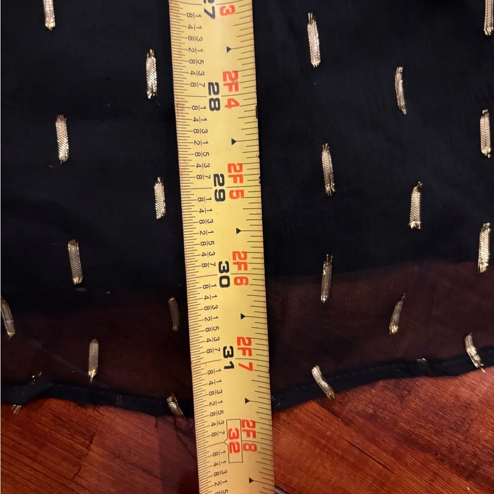 Angie Women's Twist Front Keyhole Long Sleeve Swiss dot black Dress size small - Image 13