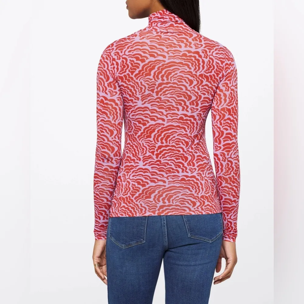 ALC James Printed Stretch-Mesh Turtleneck Top, Size L New w/Tag Retail $295 - Image 12