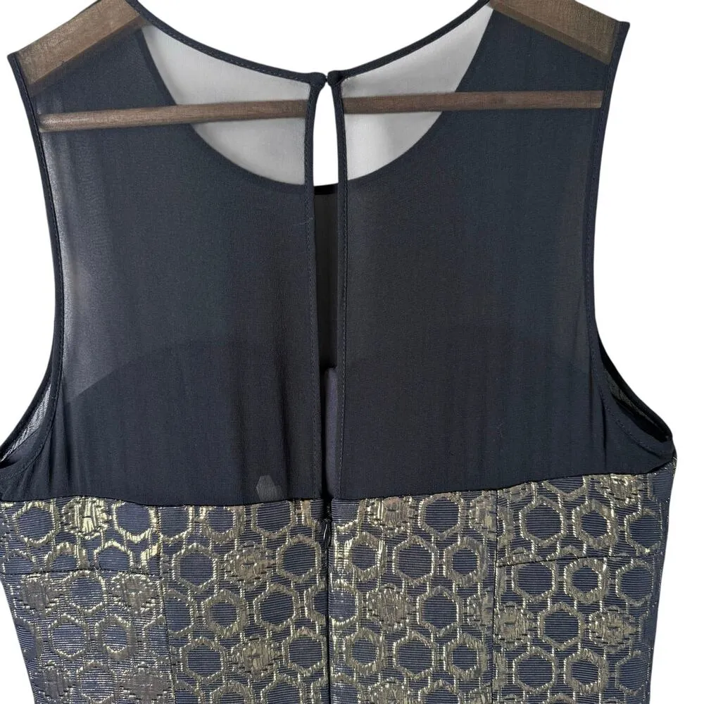 Club Monaco Bria Metallic Gold Honeycomb Mesh Cocktail Dress Sleeveless, Size‎ 6 - Image 12