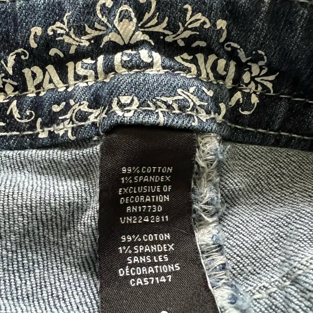 Paisley Sky Blue Straight Jeans Classic Denim Size 10 - Image 2