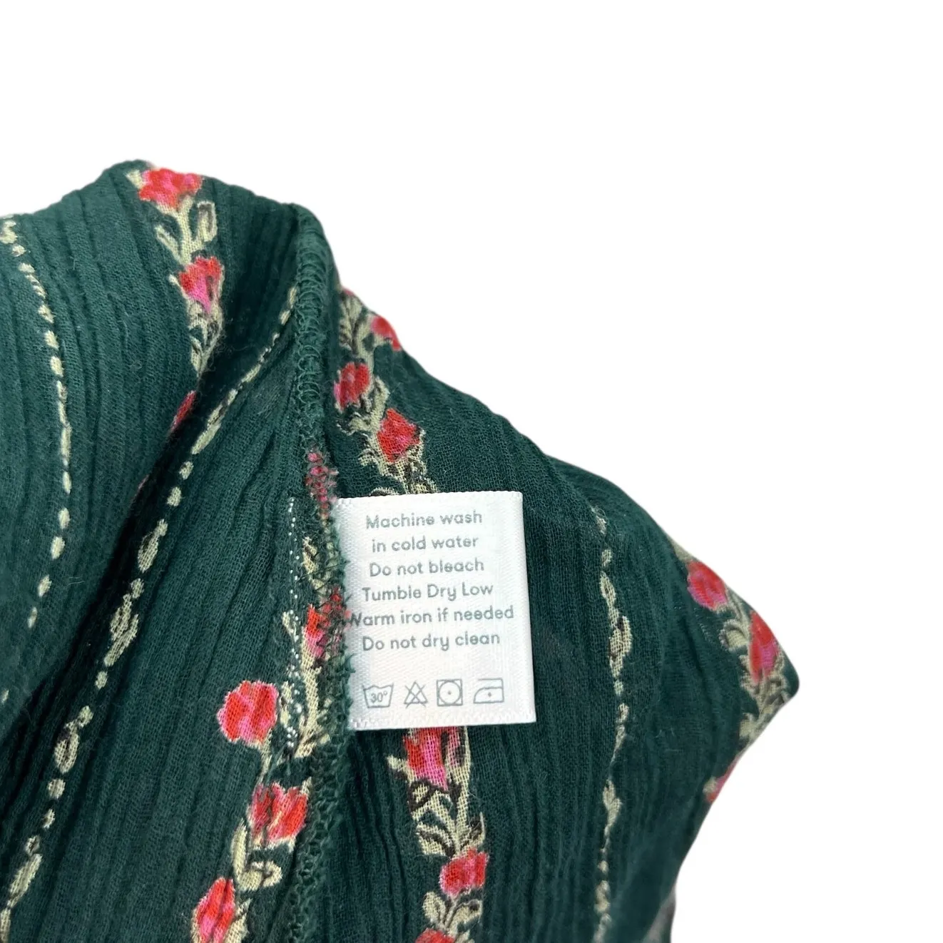 Roller Rabbit Mateaus Linden Top Blouse Cotton Gauze Peasant Green Size XL - Image 12