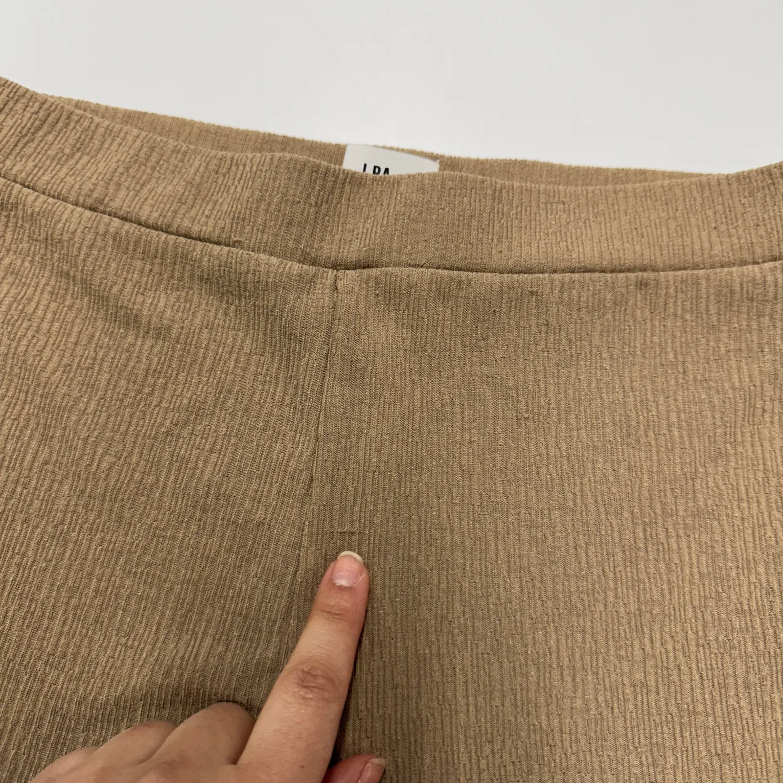 LPA Pants Womens Medium Tan Beige Belva Bell Bottom Flare Leg Button - Image 11