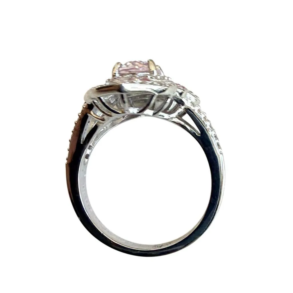 BBJ Sterling Silver Pink Stone & CZ Statement Ring - Image 14