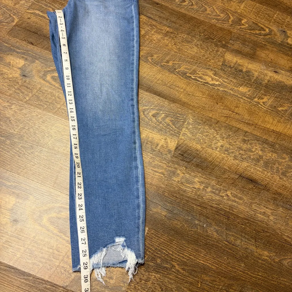 Abercrombie & Fitch The Super Skinny Ankle High Rise Jeans Size 31/12L Distress - Image 7