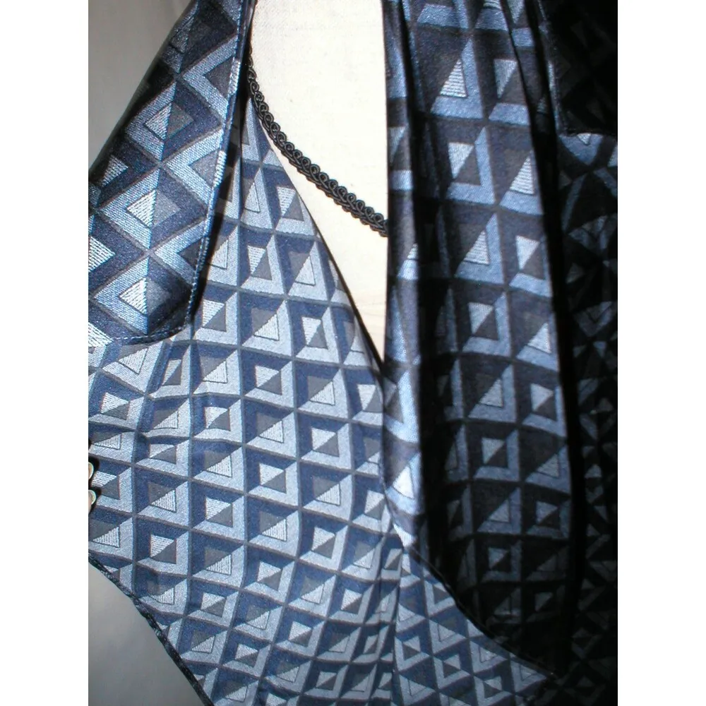 NWT W Worth NY Womens P XS Top Designer New York Blouse Silk Navy Blue Flowy Dia - Image 8