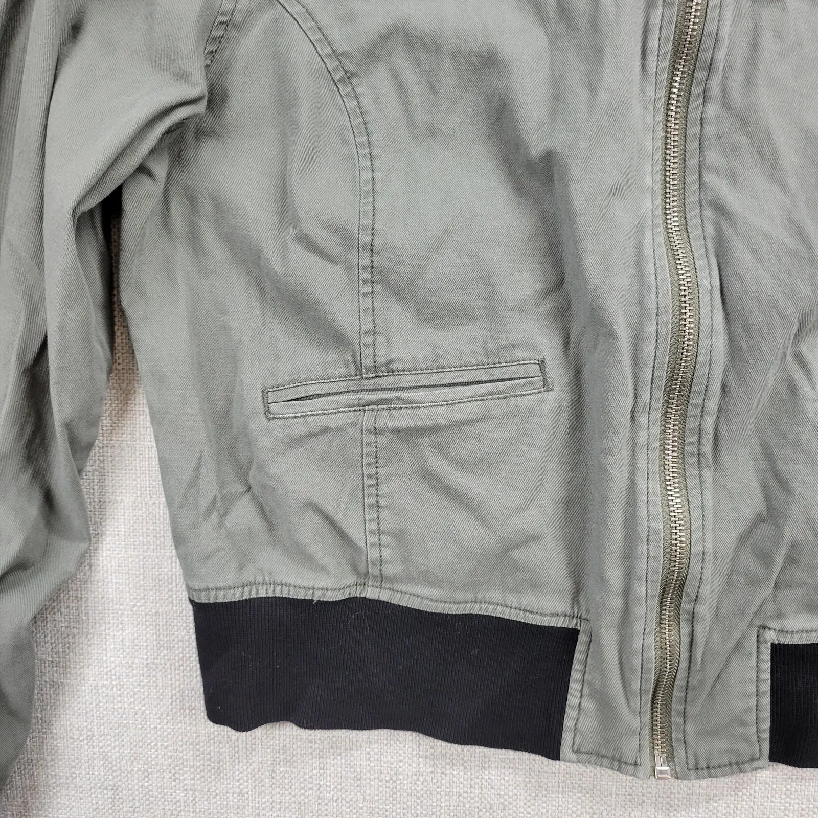 Sanctuary Womens Jacket Size M Olive Green Zip Up Military Twill‎ Bomber Crop - Image 12