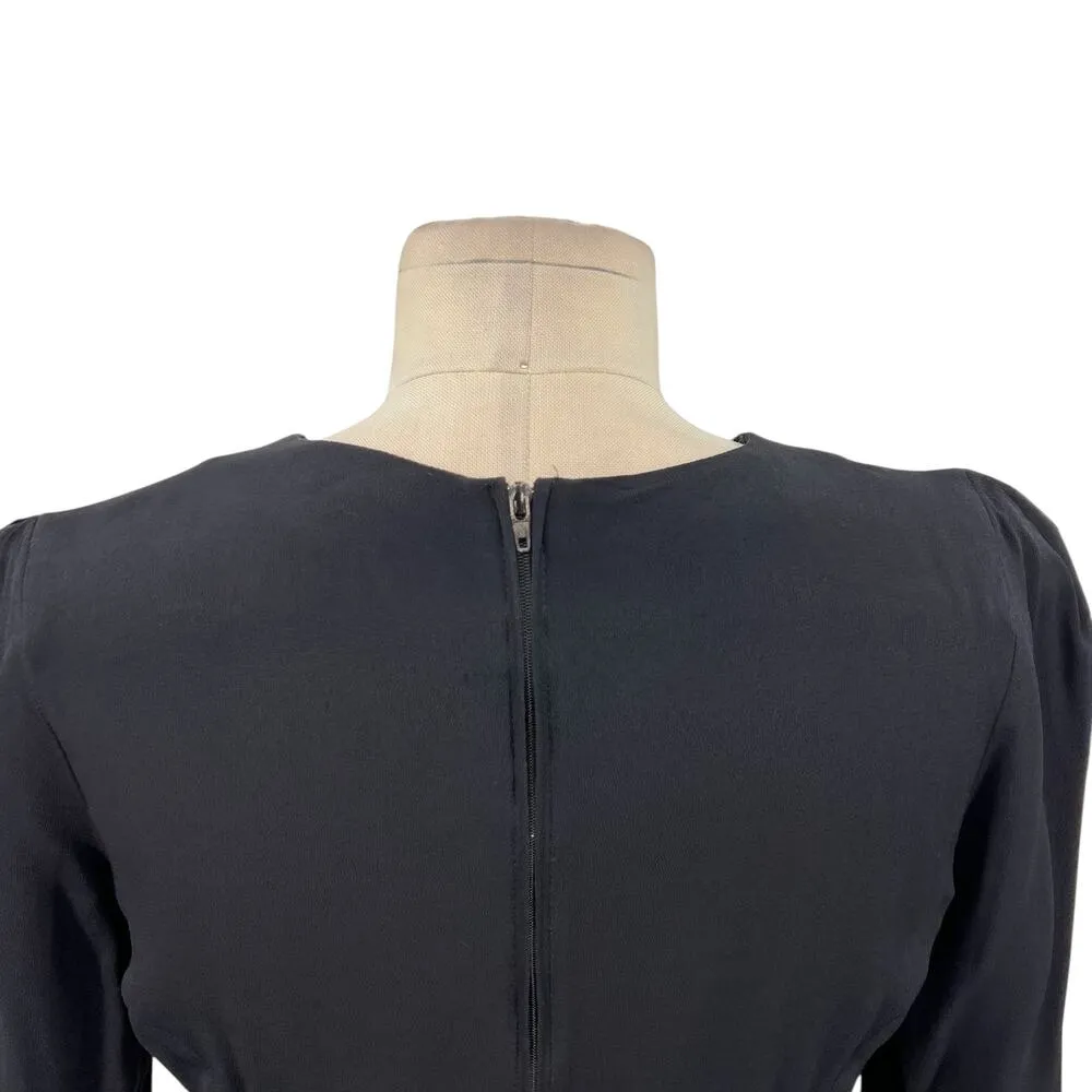Betsey‎ Johnson Vintage Mini Dress Long Sleeve V-Neckline Black Size Medium - Image 9