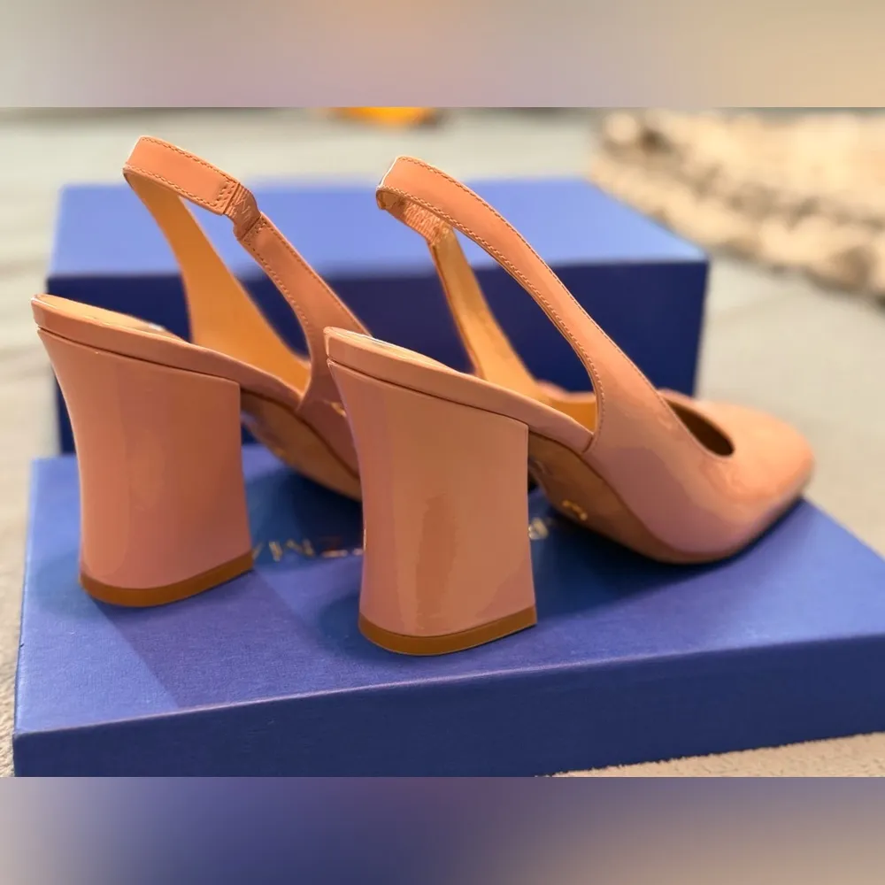 Stuart Weitzman Blush Block Heel Slingbacks - Image 4