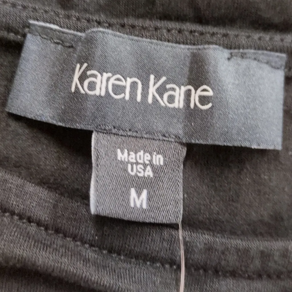 Karen Kane Black A-Line Midi Dress Crew Neck Short Sleeve - Image 9