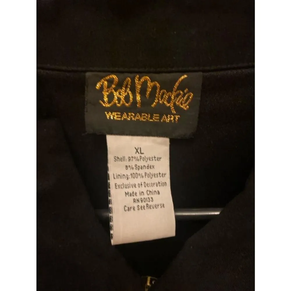 Bob Mackie Black Embroidered Jacket Size XL - Image 2