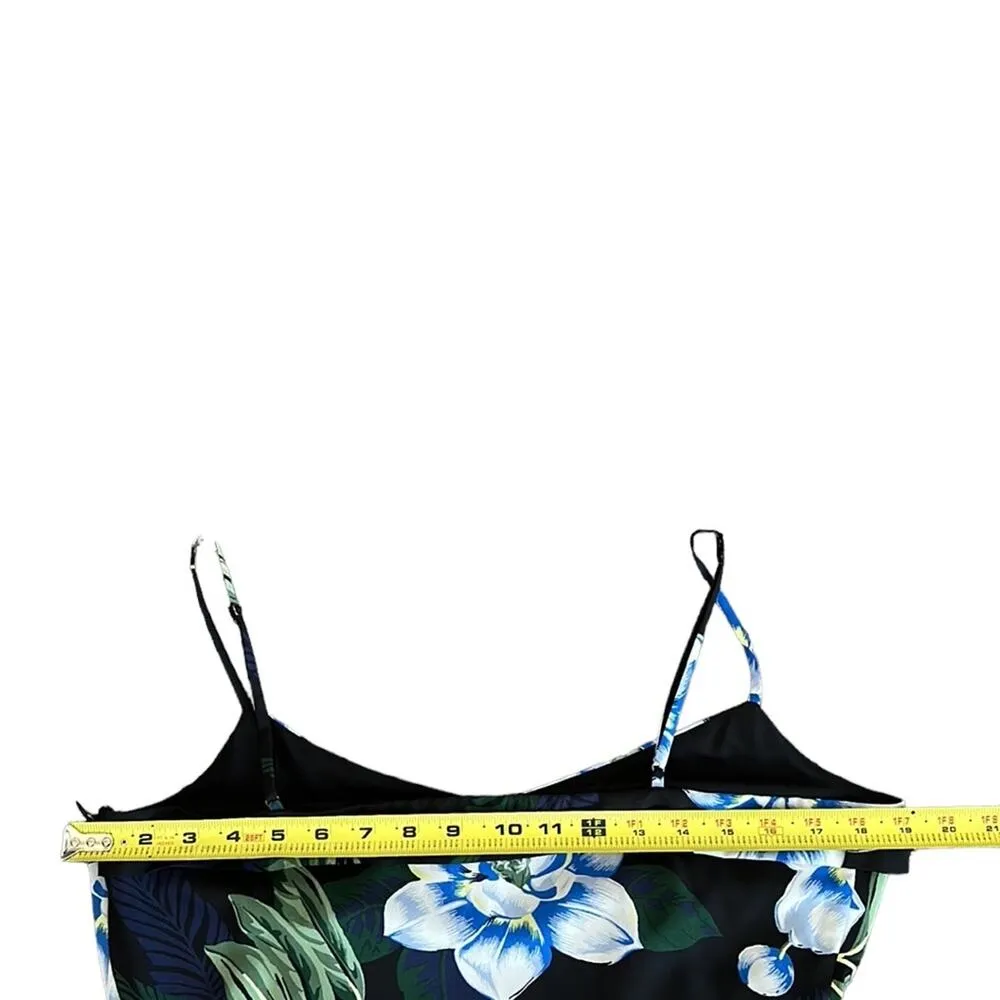 Banana Republic Black Floral Asymmetrical Strappy Faux Wrap Dress Women’s 10 - Image 12