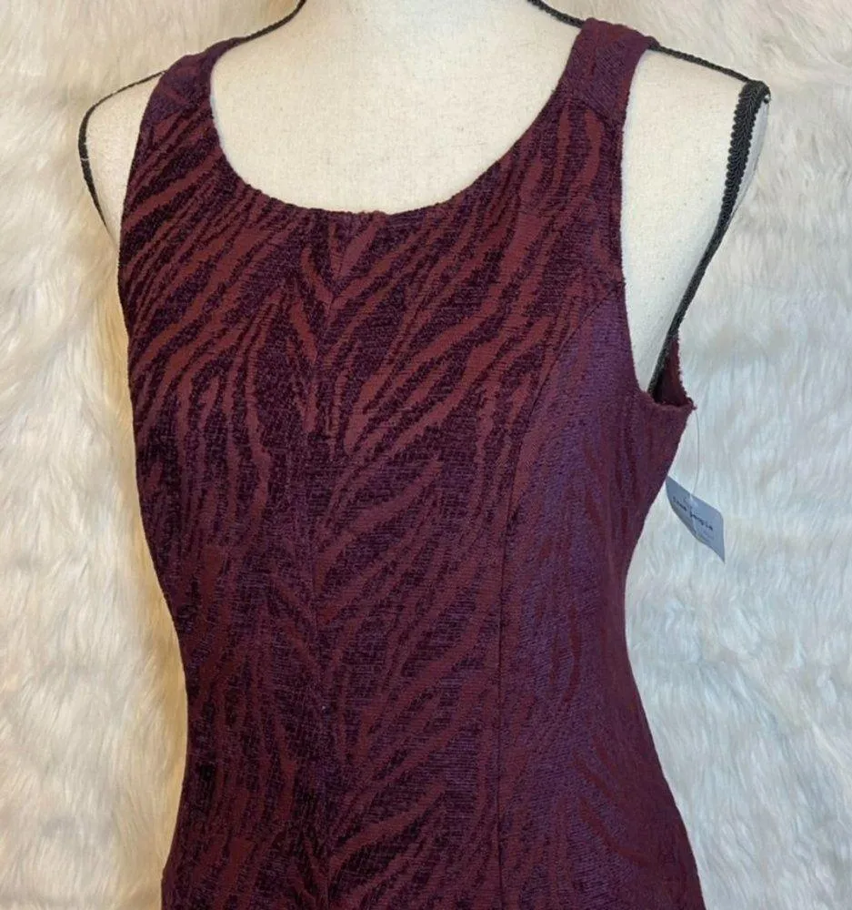Free People Mulberry Combo Mini Dress Drop Waist Zebra Print Size 6 NEW - Image 4