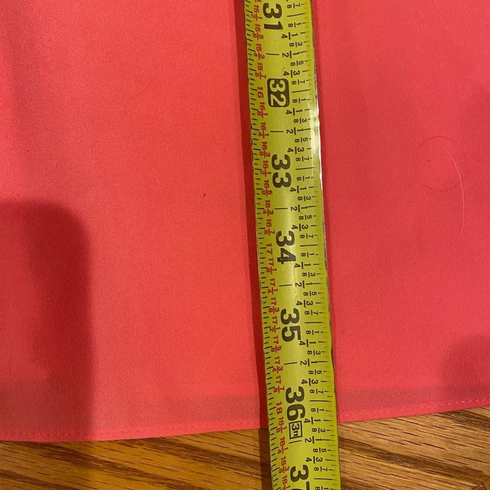 Charming Charlie EUC  Coral Pink Ruffle Front Sleeveless Cocktail Dress Sz Medium - Image 9