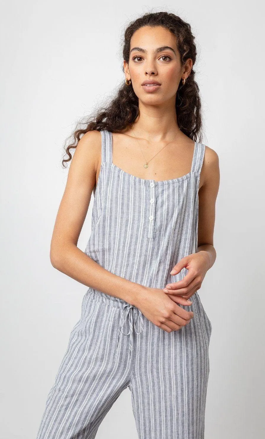Rails Brooklyn women’s cropped striped jumpsuit size S small - Image 4