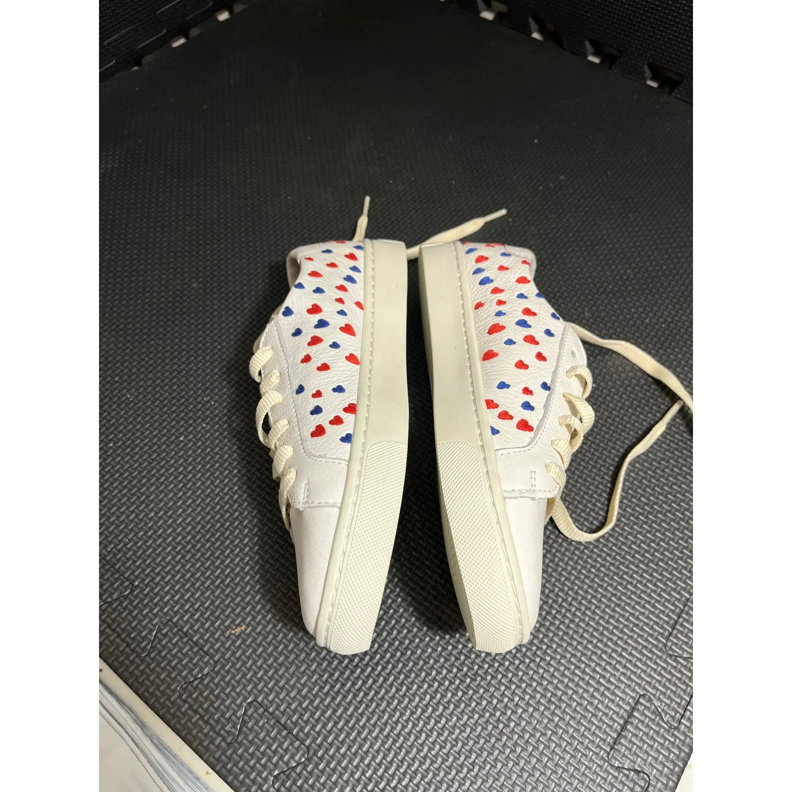 NEW Soludos Lace-Up‎ Ibiza Sneakers Queen of Hearts in White Sunrise Size 5.5 - Image 4