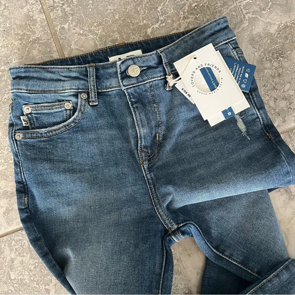 Lovers+Friends Ripped Skinny Jeans (Brgtn) Blue Denim, Size 24 New w/Tag - Image 5