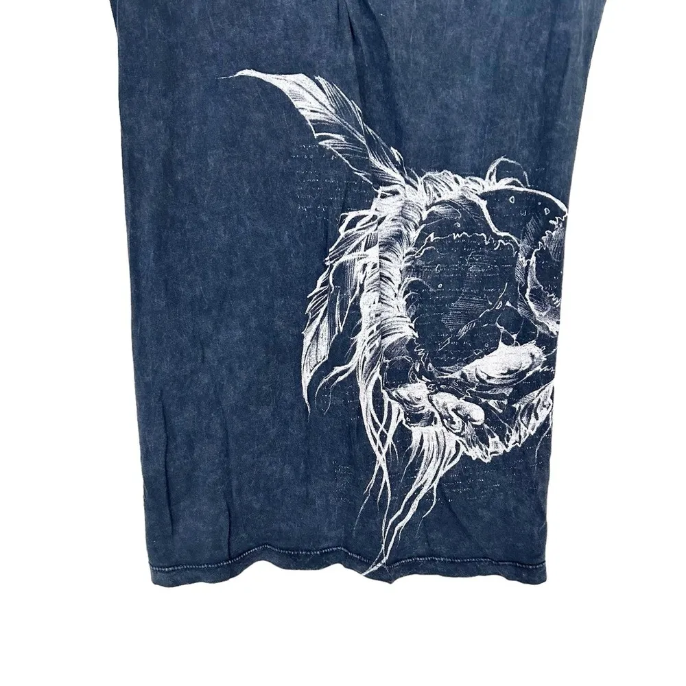 Affliction Gray Distressed Short Sleeve T Shirt Sz M - Image 3