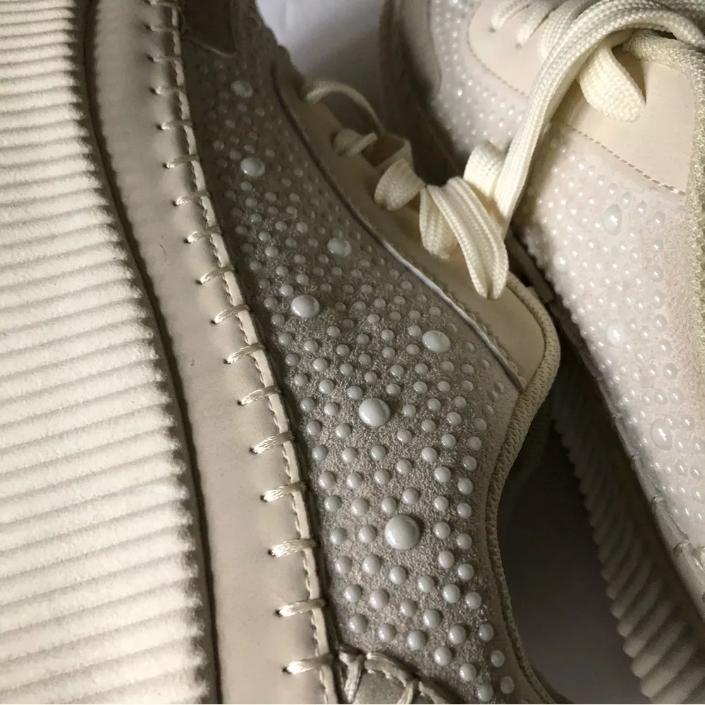 Nicole Miller Trendy Women's Lace Up Pearl Embellishment Sneakers Sz 8.5 - Image 5