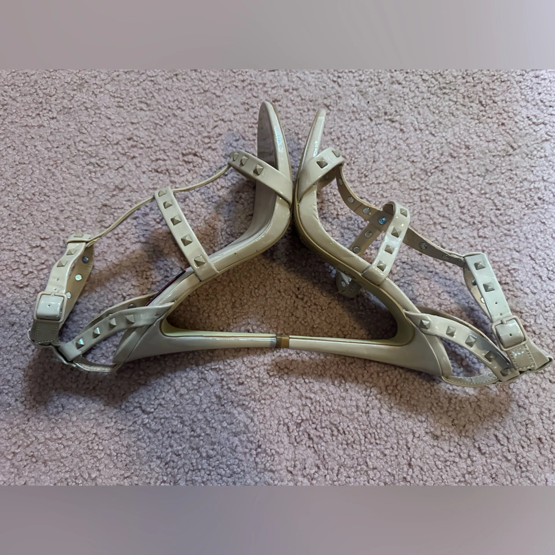 EUC Betseyville By Betsey Johnson Studded Marquee Stiletto Heels Blush Size 8 5” - Image 5