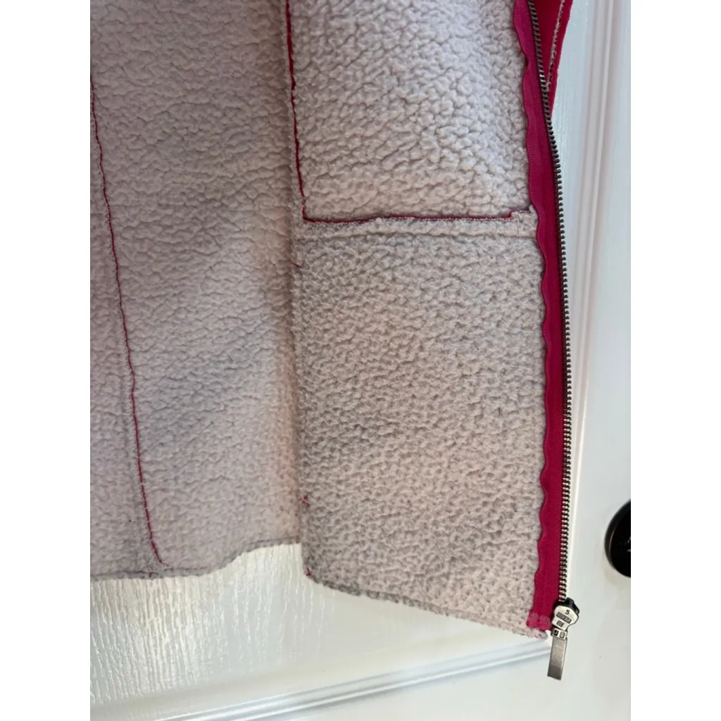 Chico's Pink Faux Suede Sherpa Lined Vest Full Zip US Size 12, Chicos Size 2 - Image 6