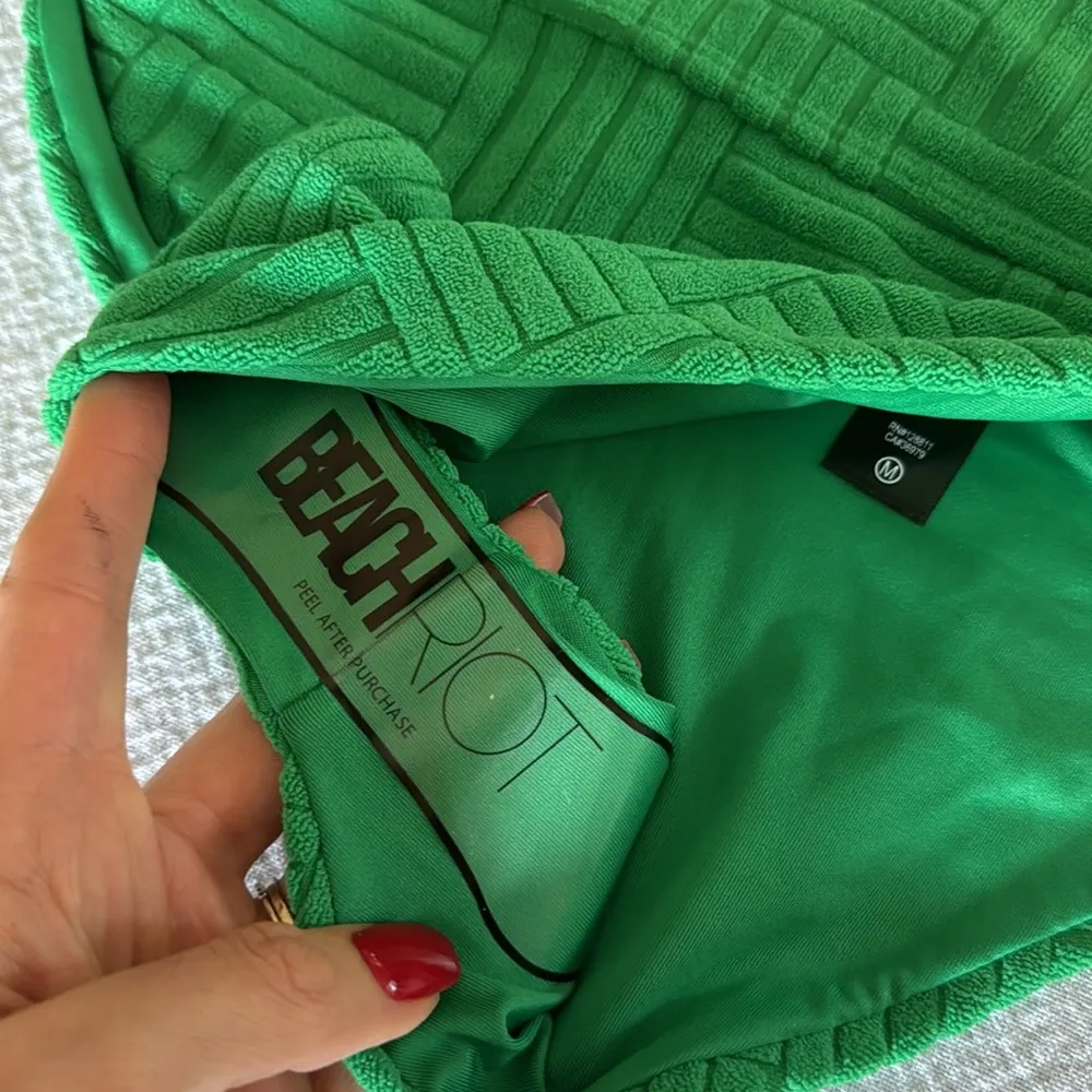 Beach Riot highway High Waist French Terry Bikini Bottom, Green, Large,$88 - Image 8