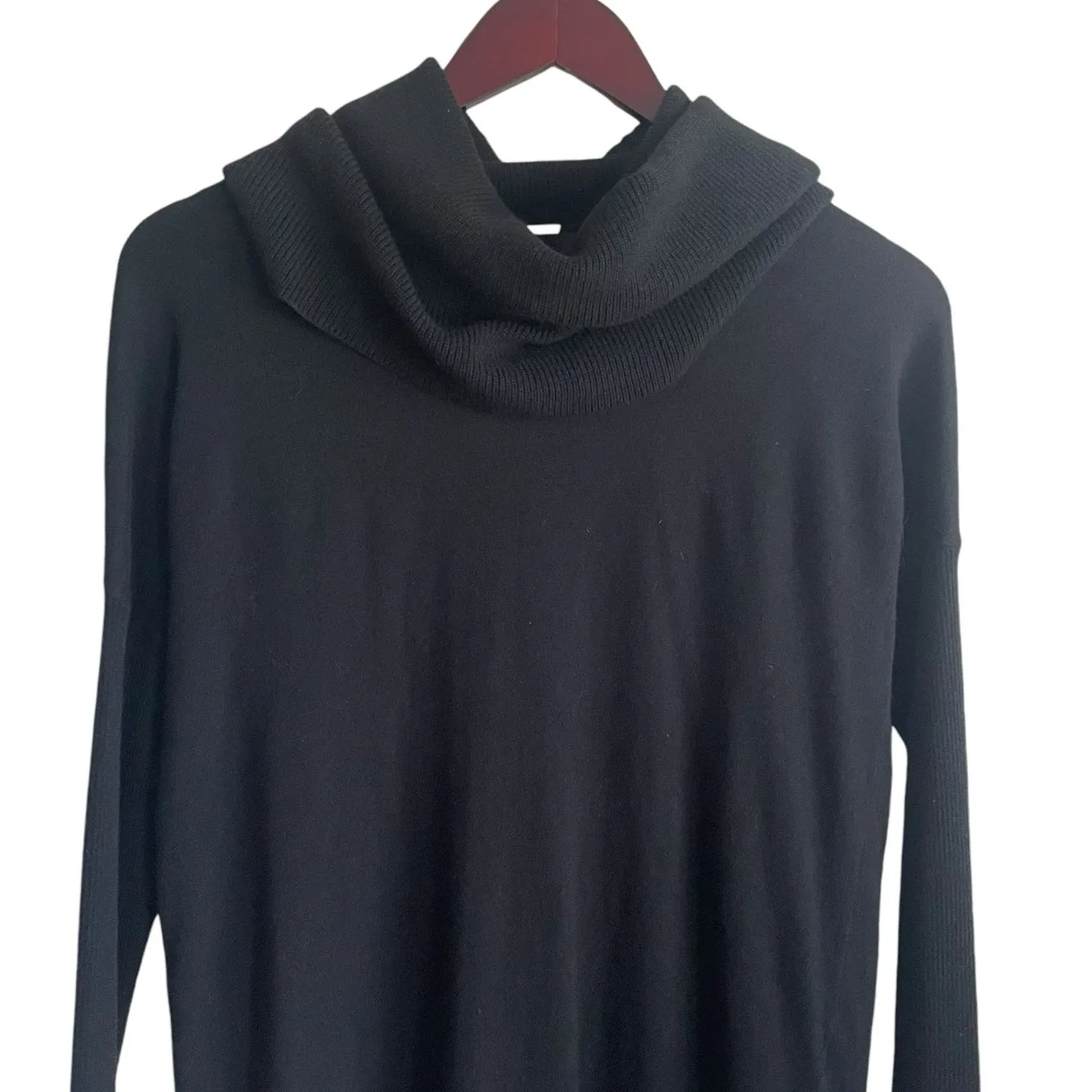 Caslon Women Tunic Sweater S‎ Black Cowl Neck Soft Classic Minimalistic Neutral - Image 5