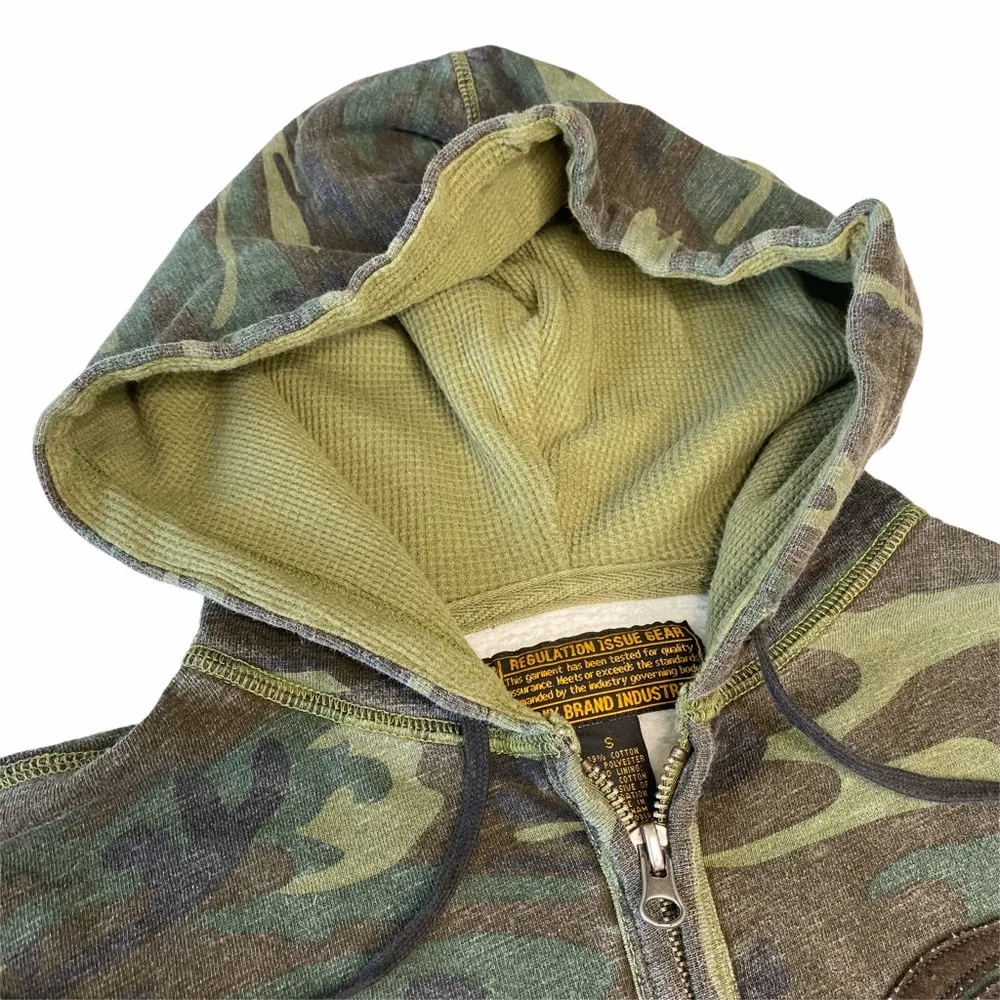 Lucky Brand VHTF: new  シ Embroidered Winged Peace Sign Zip Hoodie Sweatshirt シ - Image 3