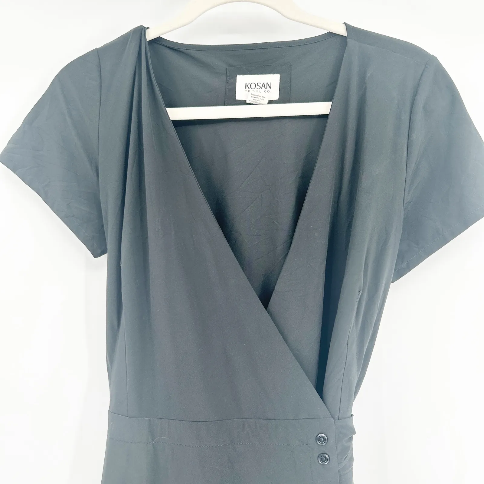 KOSAN TRAVEL CO Womens Convertible Ultimate Go Travel Wrap Midi Dress Size S Black - Image 4