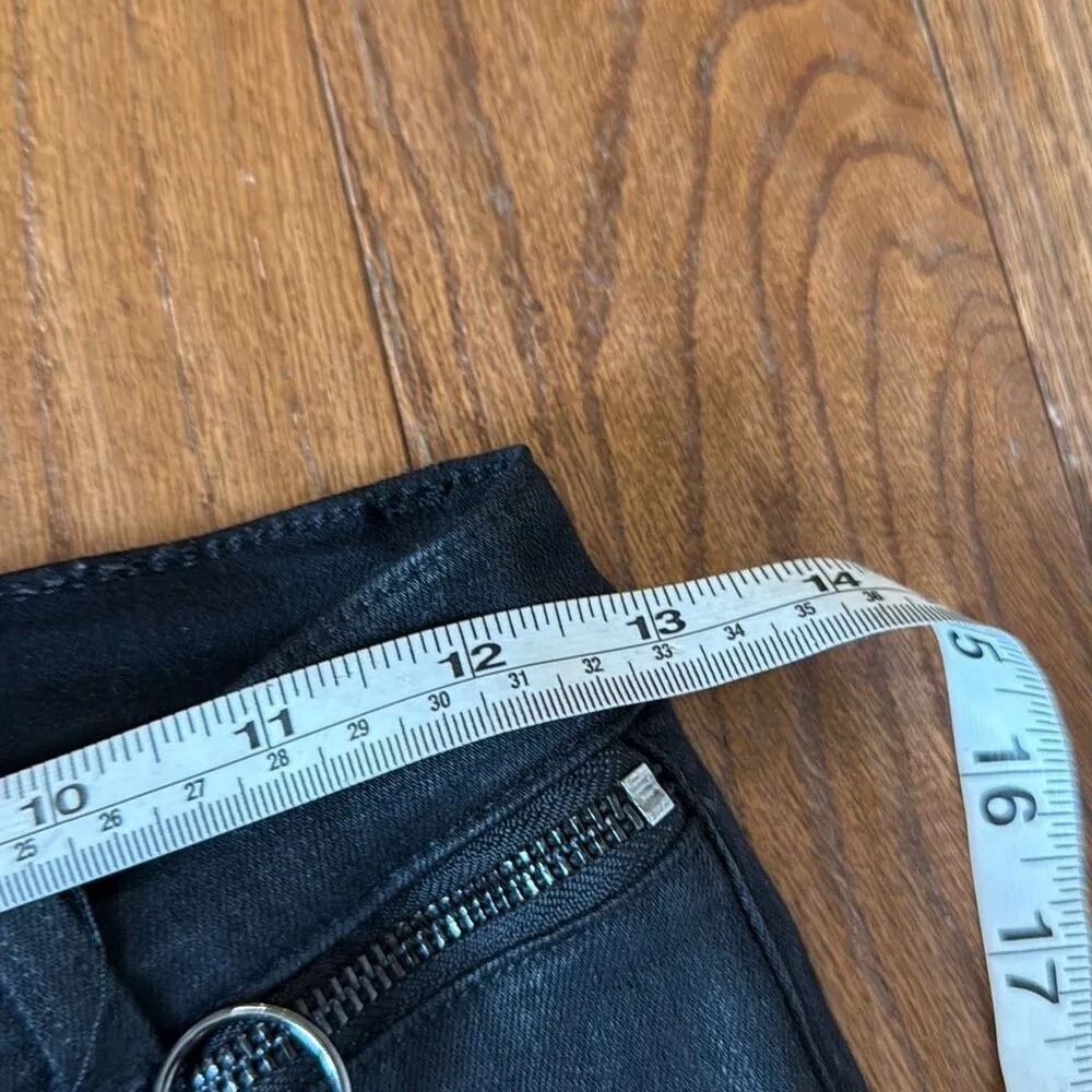 Hudson Kooper black super high rise ring detail coated jeans 27 - Image 10