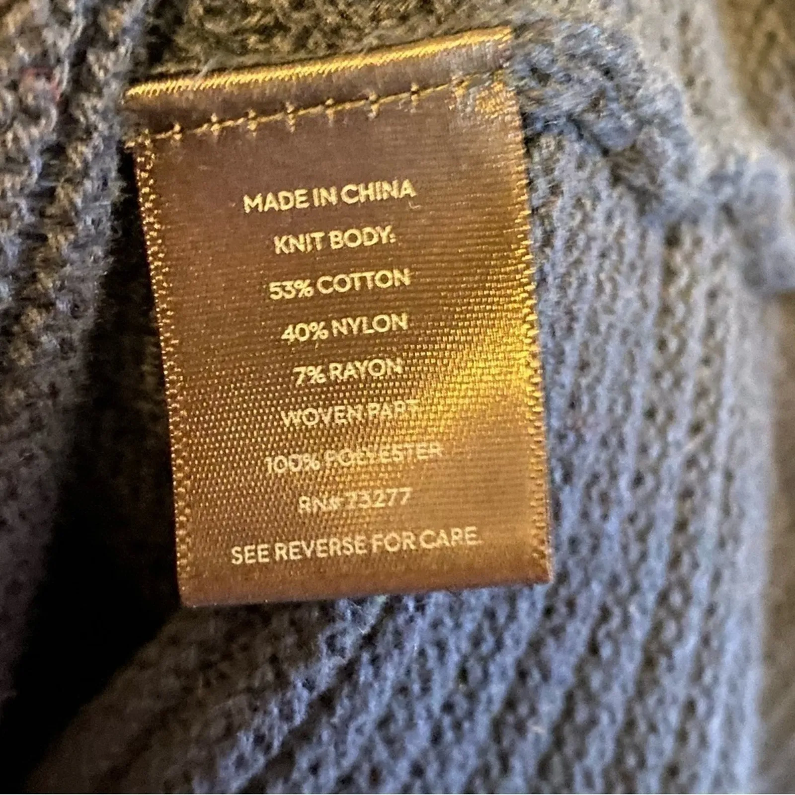 Simply Vera Vera Wang Navy Blue Ribbed Sweater Faux Shirttails Size M - Image 6