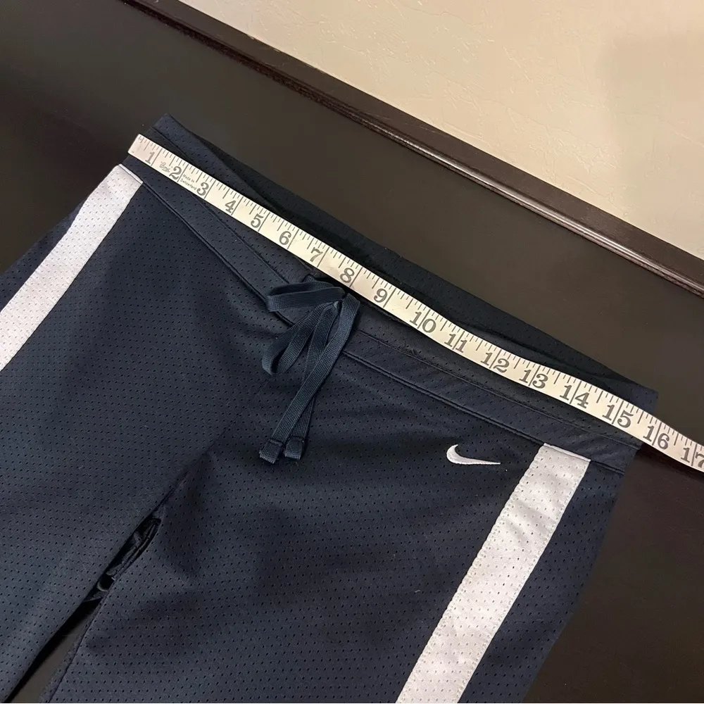 Nike straight leg pants, split hem w snaps, perforated, fully lined, navy blue S - Image 10