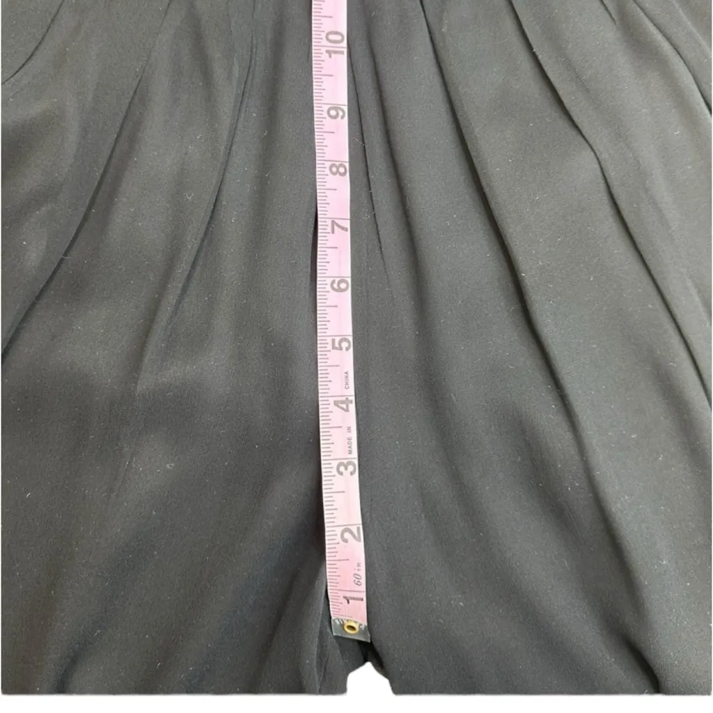 Carmen Marc Valvo Black 100% Silk Pants Size 4 - Image 8