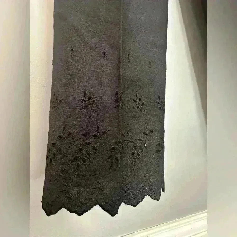 Ann Taylor Loft Linen Blend Black Women's Pants (369) - Image 5