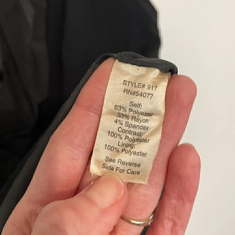 CAbi  Tuxedo Dinner Vest 917 Black Sleeveless Mixed Media Single Button Jacket 6 - Image 8