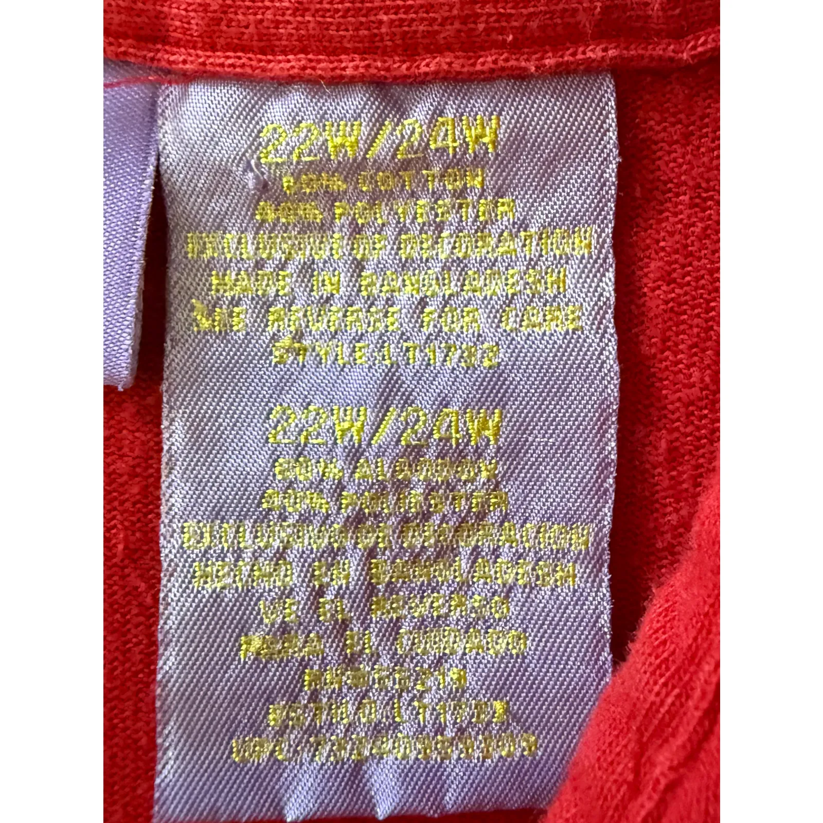 WINNIE THE POOH Womens Sleeveless Vest Plus Size 22 Red Button Up Collar Logo - Image 2