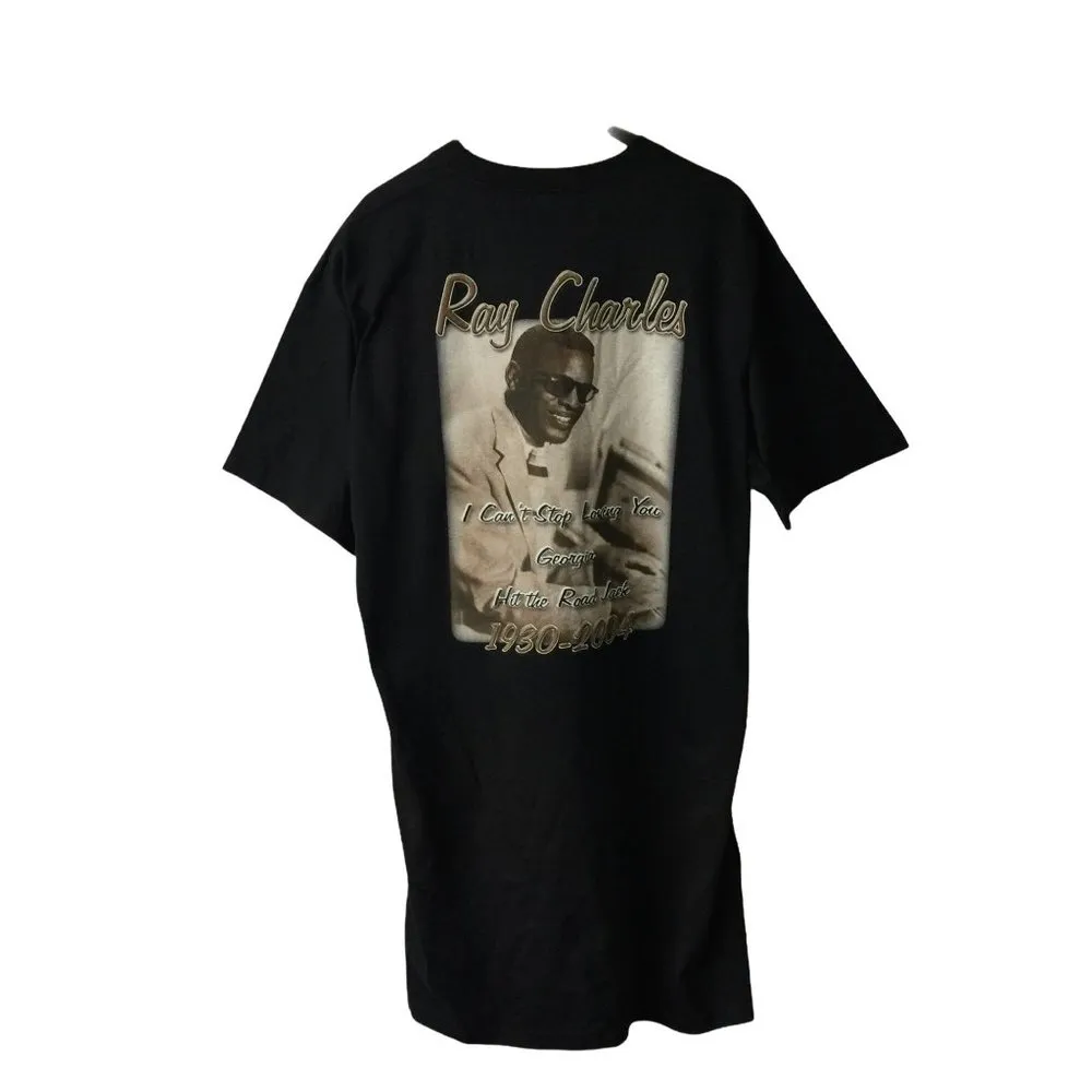 VINTAGE NEW Ray Charles Rap Tee  Big & Tall Memorial Shirt T Father Of Soul 2X - Image 3