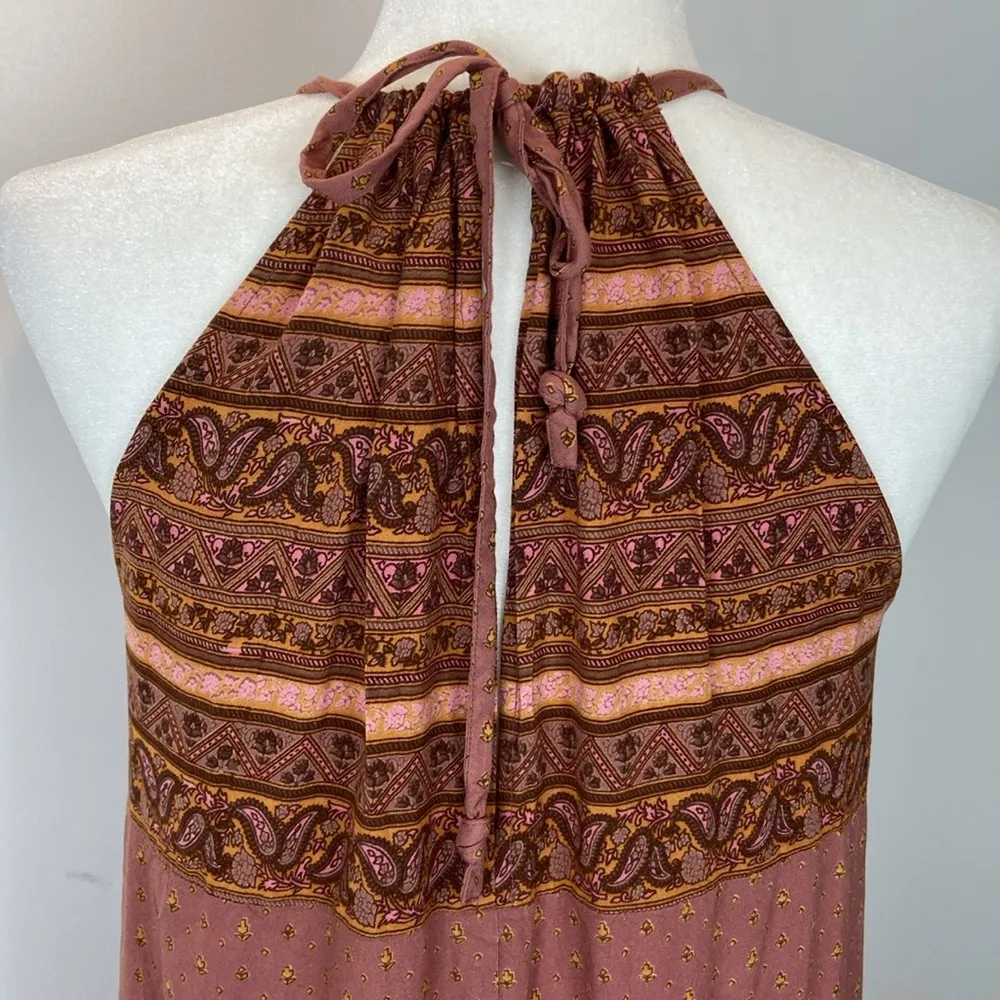 World Market Maxi Halter Dress Bohemian Flowy Rayon Lightweight Geometric Size M Size M - Image 9