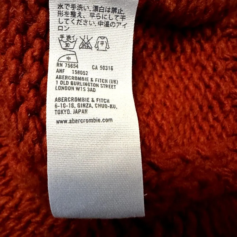 Abercrombie & Fitch Sweater Vest Cashmere Wool Cable Knit Open Front Longline M - Image 4