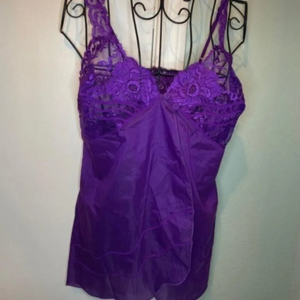 La Perla Lace trimmed silk blend camisole violet M - Image 5