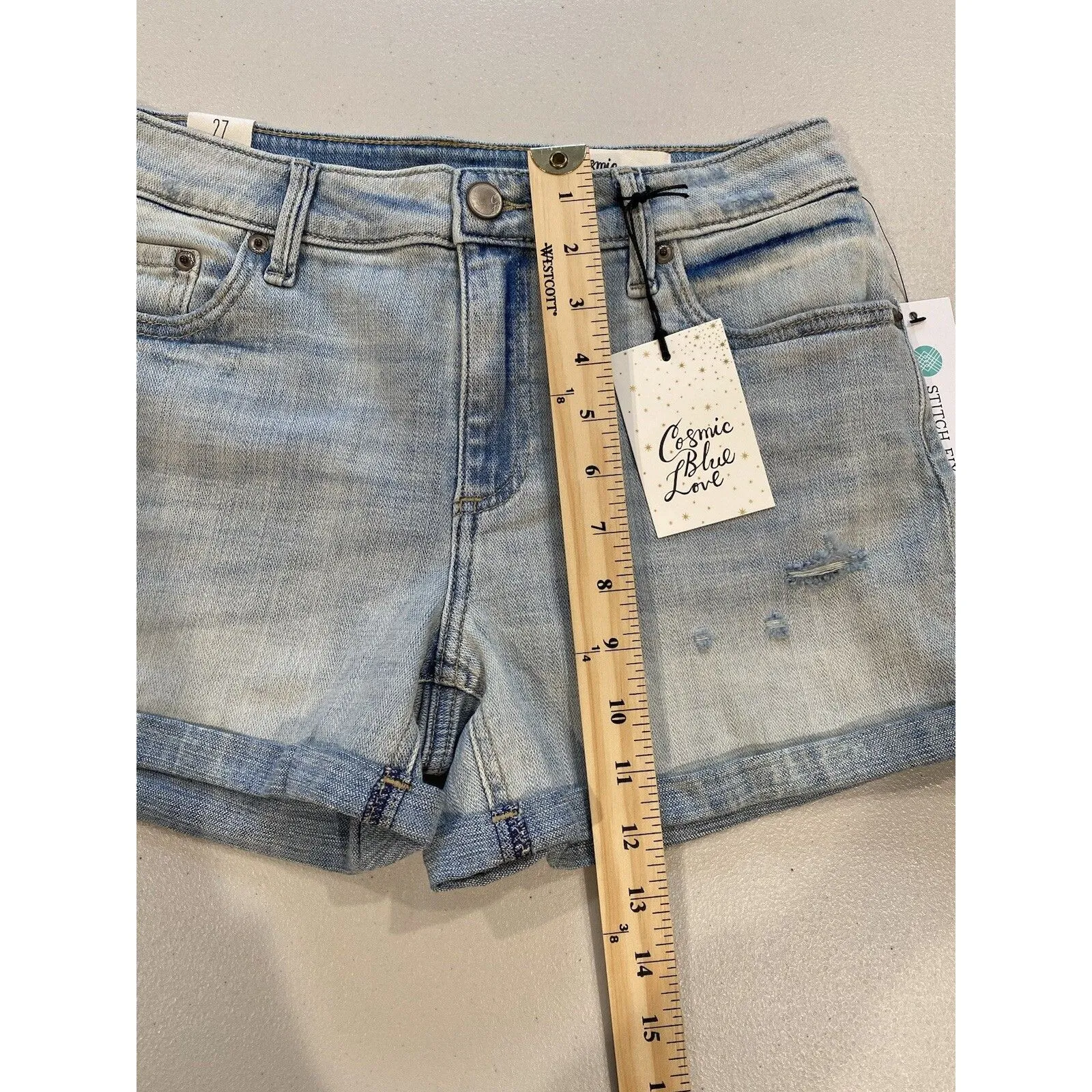 NEW Stitch Fix Denim Shorts Womens 28" Stretch Travel Beach Vacation 3.5" Inseam - Image 3