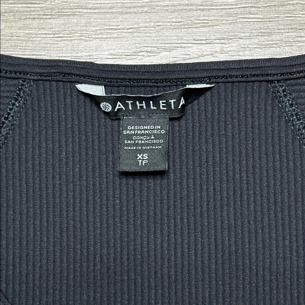 Athleta Ribbed Fit And Flare Midi Active Tank Dress Black Size XS - Image 8